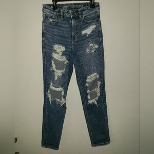 American‎ Eagle Women's Mom Jeans Size 0 Hi-Rise Stretch